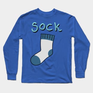 Blue and White Cartoon Sock Long Sleeve T-Shirt